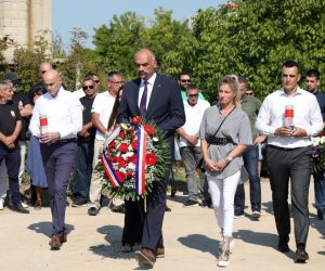 12.09.2021.,Skradin-U povodu obiljezavanja 30. obljetnice Spomendana Rujanskog rata, na spomen krizu na Velikoj Glavi odana pocast poginulim braniteljima.
Photo: Dusko Jaramaz/PIXSELL