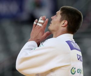 26.09.2021.,  Zagreb, Arena Zagreb - IJF World Judo Tour Zagreb Grand Prix 2021. Borba za broncu -100kg muski, Marko Kumric (Hvatska) - Asley Gonzalez, (Rumunjska).
Photo: Igor Kralj/PIXSELL