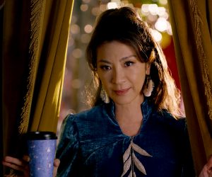 Michelle Yeoh as "Santa" in "Last Christmas," directed by Paul Feig.
