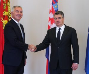 16.09.2021., Zagreb - Predsjednik Republike Hrvatske Zoran Milanovic i predsjednik Crne Gore Milo Djukanovic susreli su se u Uredu predsjednika na Pantovcaku. Photo: Zeljko Lukunic/PIXSELL