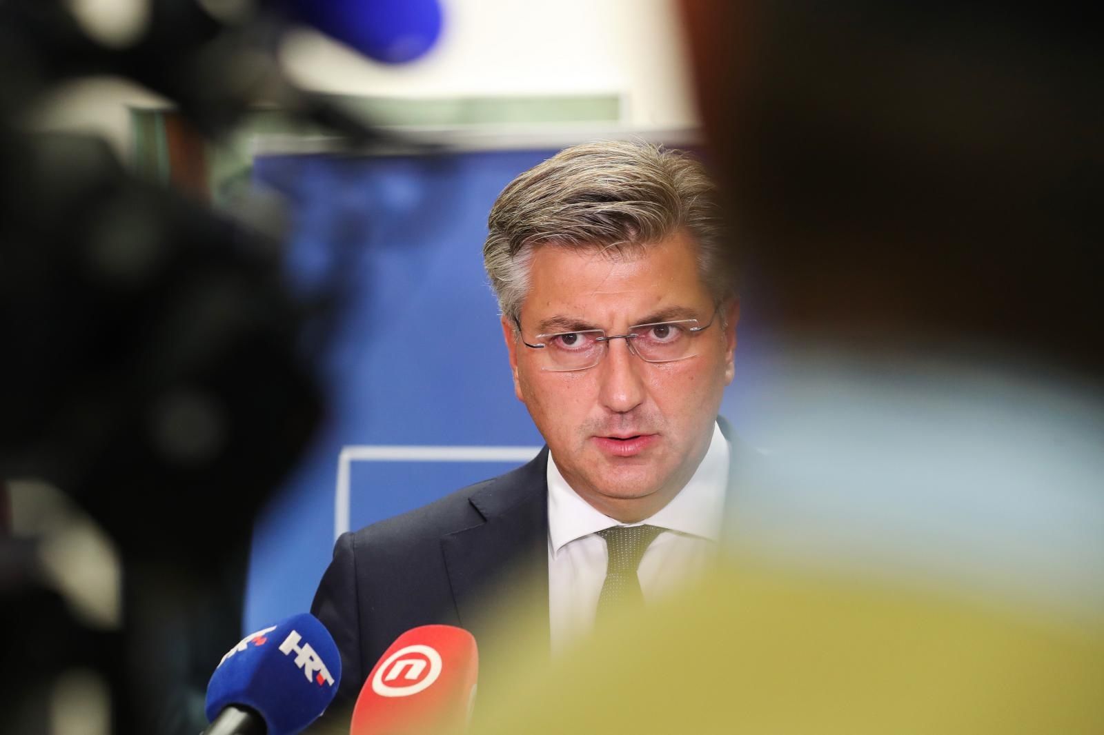 06.09.2021., Zagreb - Odrzana zajednicka sjednica Predsjednistva i Nacionalnog vijeca HDZ-a. Andrej Plenkovic.
Photo: Luka Stanzl/PIXSELL