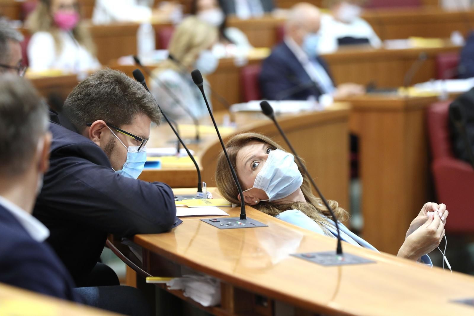 15.09.2021., Zagreb - Nakon dvomjesecne ljetne stanke zastupnici su se vratili u klupe i aktualnim prijepodnevom pocinju 8. sjednicu Sabora. Pedja Grbin, Sabina Glasovac Photo: Patrik Macek/PIXSELL