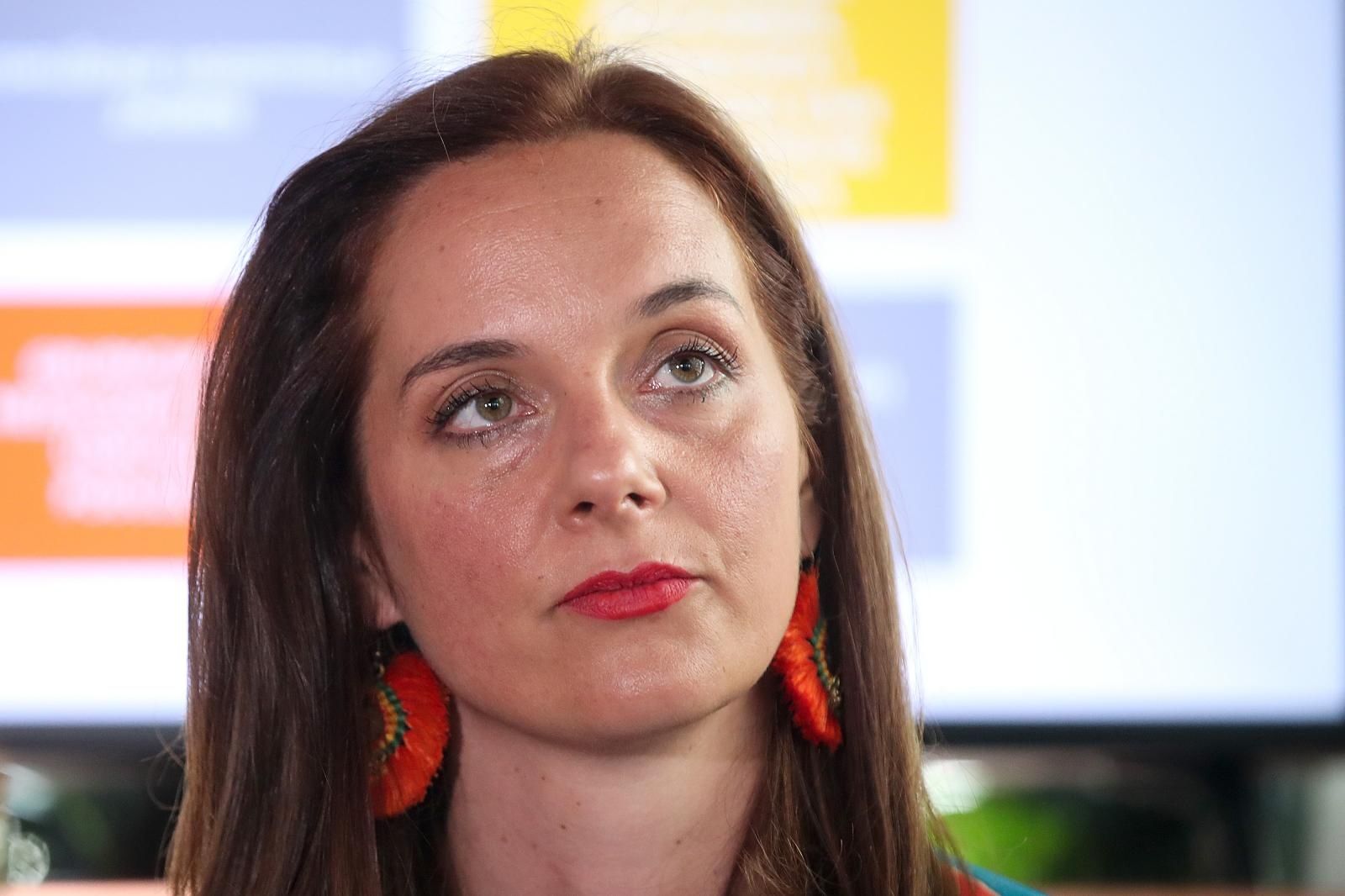 13.7.2021., Zagreb - Konferencija za medije u povodu izvanrednog sastanka Nacionalne udruge ugostitelja, partnerskih udruga i predstavnika povezanih djelatnosti. Jelena Tabak. 
Photo: Goran Stanzl/PIXSELL