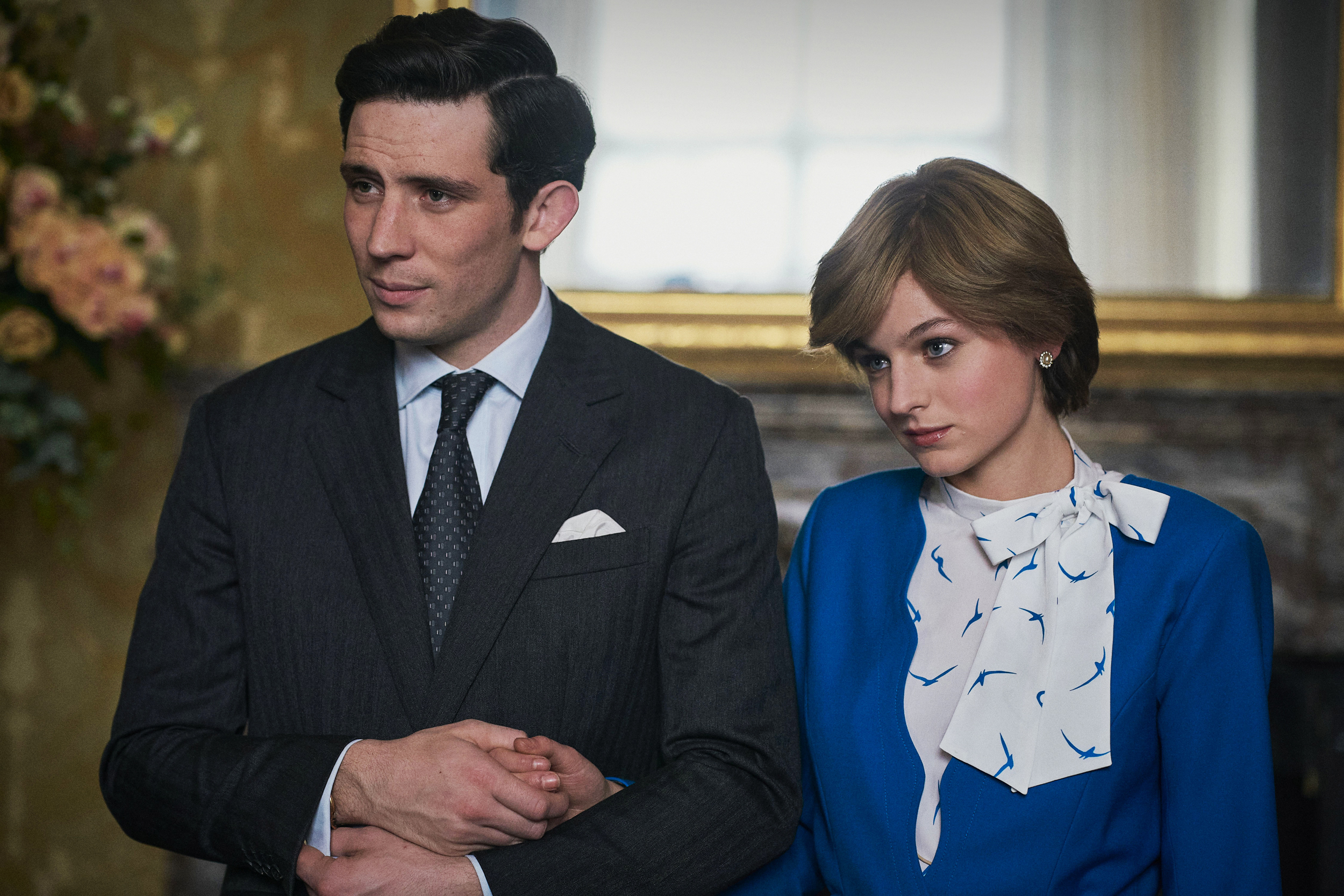 The Crown S4. Picture shows: Prince Charles (JOSH O CONNOR) and Princess Diana (EMMA CORRIN)