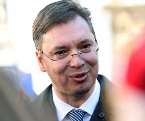 15.02.2015., Zagreb - Inauguracija predsjednice Republike Hrvatske Kolinde Grabar Kitarovic na Trgu sv. Marka u Zagrebu. Aleksandar Vucic.
Photo: HINA/POOL/Lana Slivar Dominic/PIXSELL