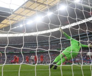 epa09449988 Harry Kane of England scores his team's second goal from the penalty spot during the FIFA World Cup qualifier between England and Andorra in London, Britain, 05 September 2021.  EPA/NEIL HALL