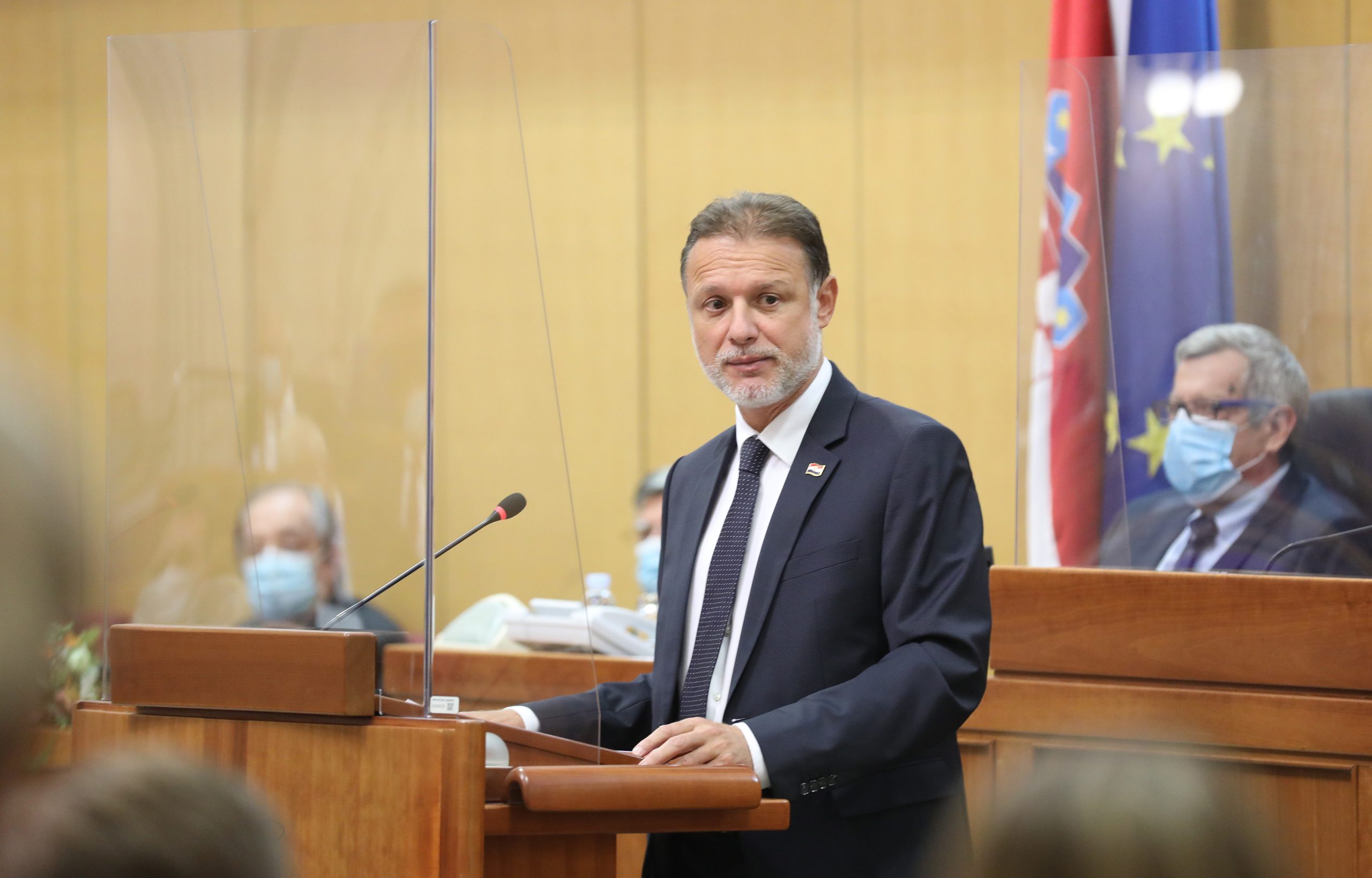 Zagreb, 08.10.2021. - Hrvatski sabor, svečana sjednica povodom obilježavanja 8. listopada - Dana Hrvatskoga sabora. Na fotografiji Gordan Jandroković.
foto HINA/ Admir BULJUBAŠIĆ/ abu
