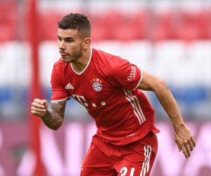 epa09521929 (FILE) Bayern's Lucas Hernandez in action during the German Bundesliga soccer match between FC Bayern Munich and Eintracht Frankfurt, in Munich, Germany, 24 October 2020 (reissued 13 October 2021). Madrid court orders imprisonment of 25-year-old Bayern Munich's player Lucas Hernandez on  13 October 2021, after violating restraining order.  EPA/LUKAS BARTH-TUTTAS / POOL (DFL regulations prohibit any use of photographs as image sequences and/or quasi-video) *** Local Caption *** 56447620