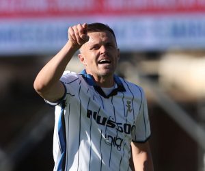 epa09528626 Atalanta's midfielder Josip Ilicic reacts during the Italian Serie A soccer match between Empoli FC and Atalanta BC at Carlo Castellani Stadium in Empoli, Italy, 17 October 2021.  EPA/Claudio Giovannini