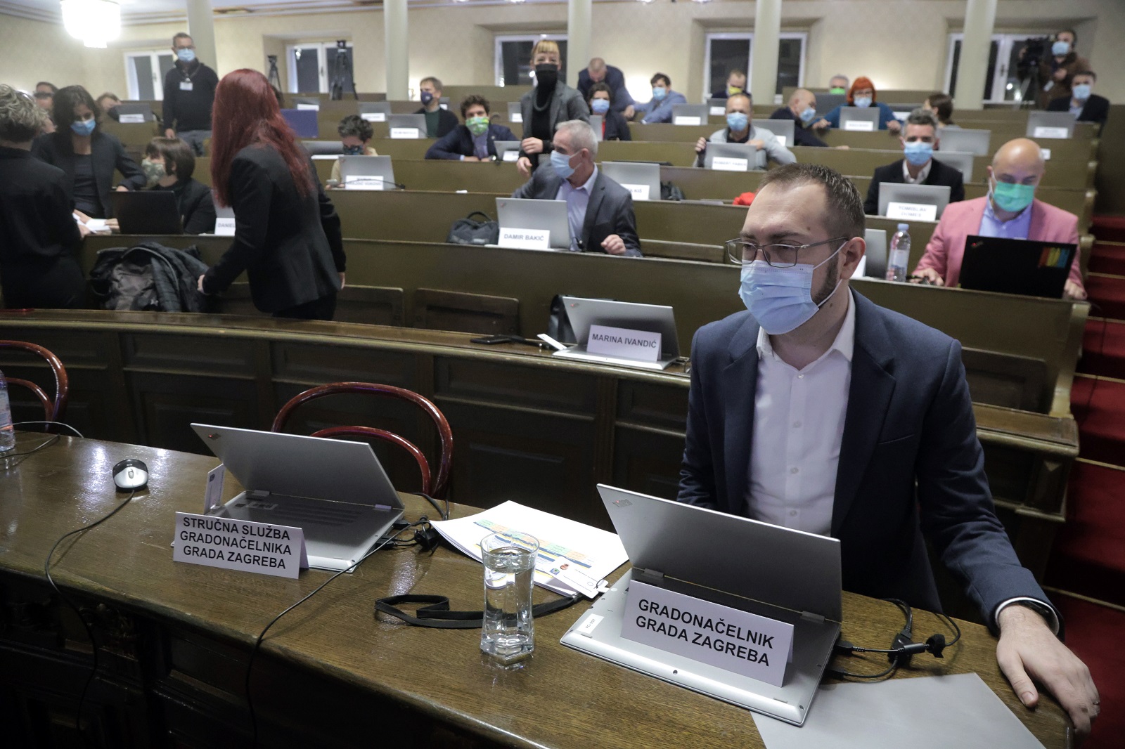 Zagreb, 28.10.2021 - Na 5. sjednici Gradske skupštine Grada Zagreba u Staroj gradskoj vijećnici bio je izvještaj o gradskom proračunu za prvu polovicu godine, prijedlog o zaduživanju Grada Zagreba, kao i brojne druge teme. Na slici gradonačelnik Tomislav Tomašević.
Foto Hina/ Dario GRZELJ/ dag