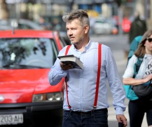 01.09.2021., Zagreb - Akcijom "Pratite trag novca" Dario Jurican pokusao je danas ukazati na necinjenje kada je u pitanju netransparentno vlasnistvo medija. Photo: Patrik Macek/PIXSELL