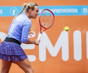 05.06.2020., Osijek - Hrvatski Premier Tenis, turnir humanitarnog karaktera u organizaciji Donne Vekic i njezine obitelji uz pokroviteljstvo Hrvatskog teniskog saveza. Mec zene pojedinacno. Photo: Davor Javorovic/PIXSELL
