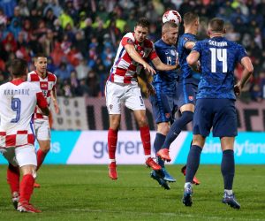 11.10.2021., stadion Gradski vrt, Osijek - Kvalifikacije za Svjetsko nogometno prvenstvo 2022. godine u Katru, skupina H, 8. kolo, Hrvatska - Slovacka. Josip Stanisic  
Photo: Luka Stanzl/PIXSELL