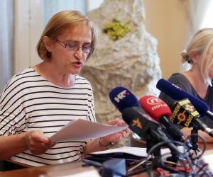 13.07.2015., Zagreb - U Novinarskom domu odrzana je konferencija za medije povodom pravomocne presude protiv Zagreb Pridea. Vesna Alaburic.

Photo: Borna Filic/PIXSELL