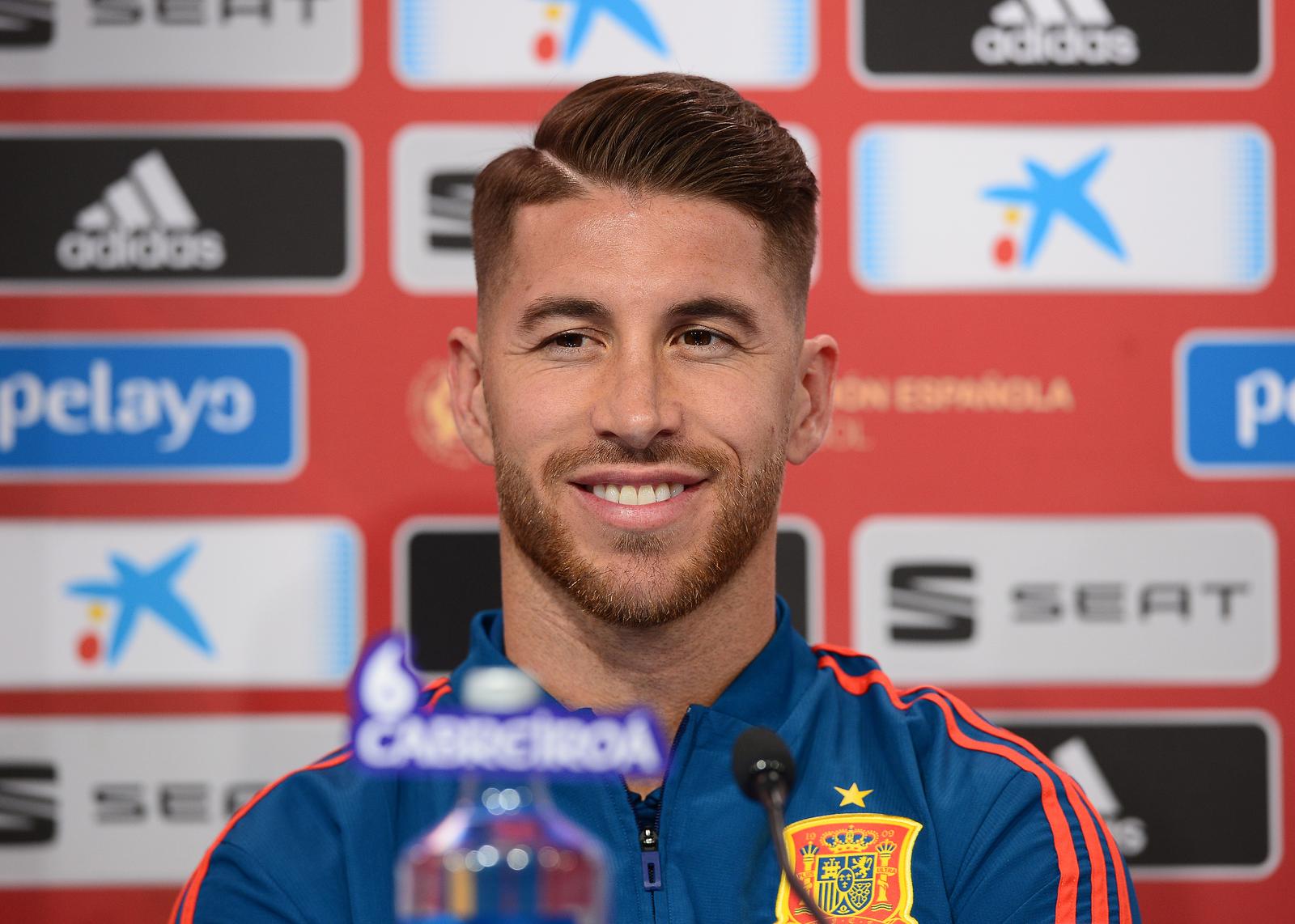 14.11.2018., Zagreb - Na stadionu Maksimir odrzana je konferencija za medije spanjolske nogometne reprezentacije uoci sutrasnje utakmice Lige nacija protiv Hrvatske. Sergio Ramos. 
Photo: Marko Prpic/PIXSELL