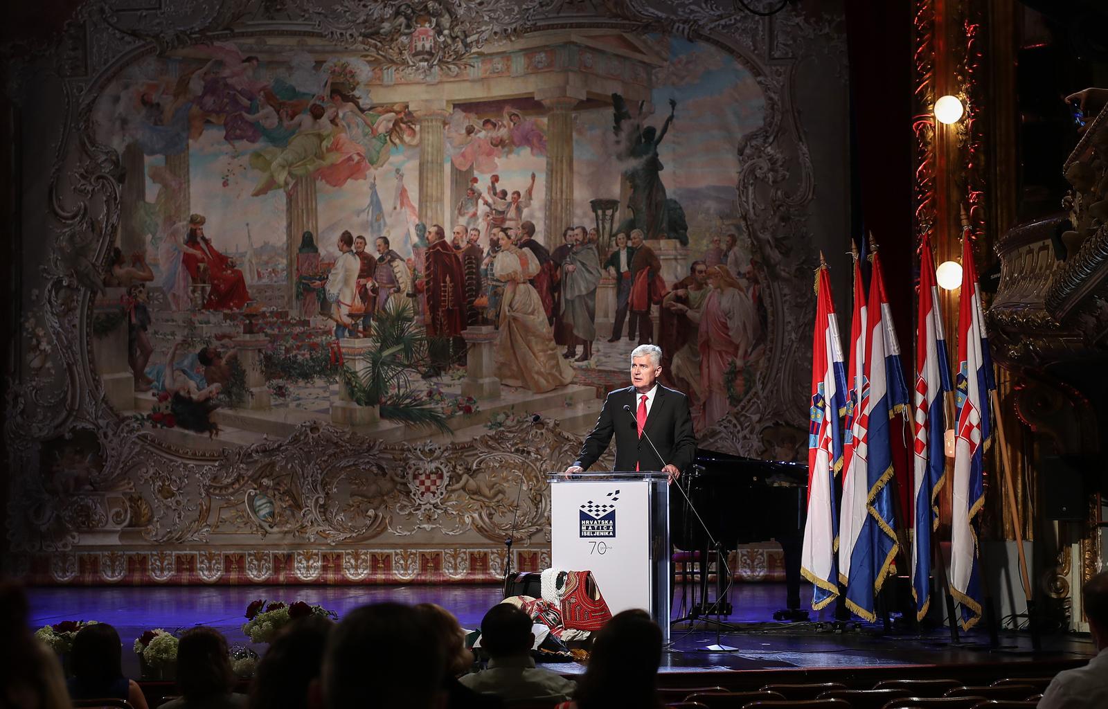 18.06.2021., Zagreb - Svecano obiljezavanje 70. obljetnice Hrvatske matice iseljenika u Hrvatskom narodnom kazalistu. Photo: Zeljko Lukunic/PIXSELL