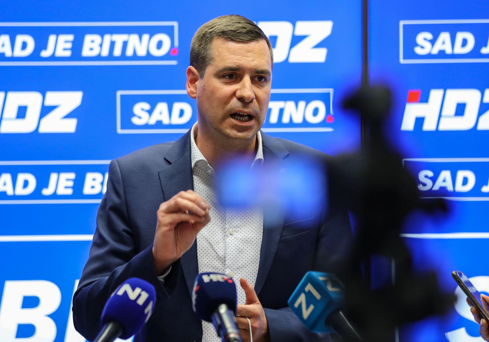 21.05.2021, Zagreb - Predsjednik GO HDZ-a, Mislav Herman odrzao je konferenciju za medije.
Photo: Jurica Galoic/PIXSELL