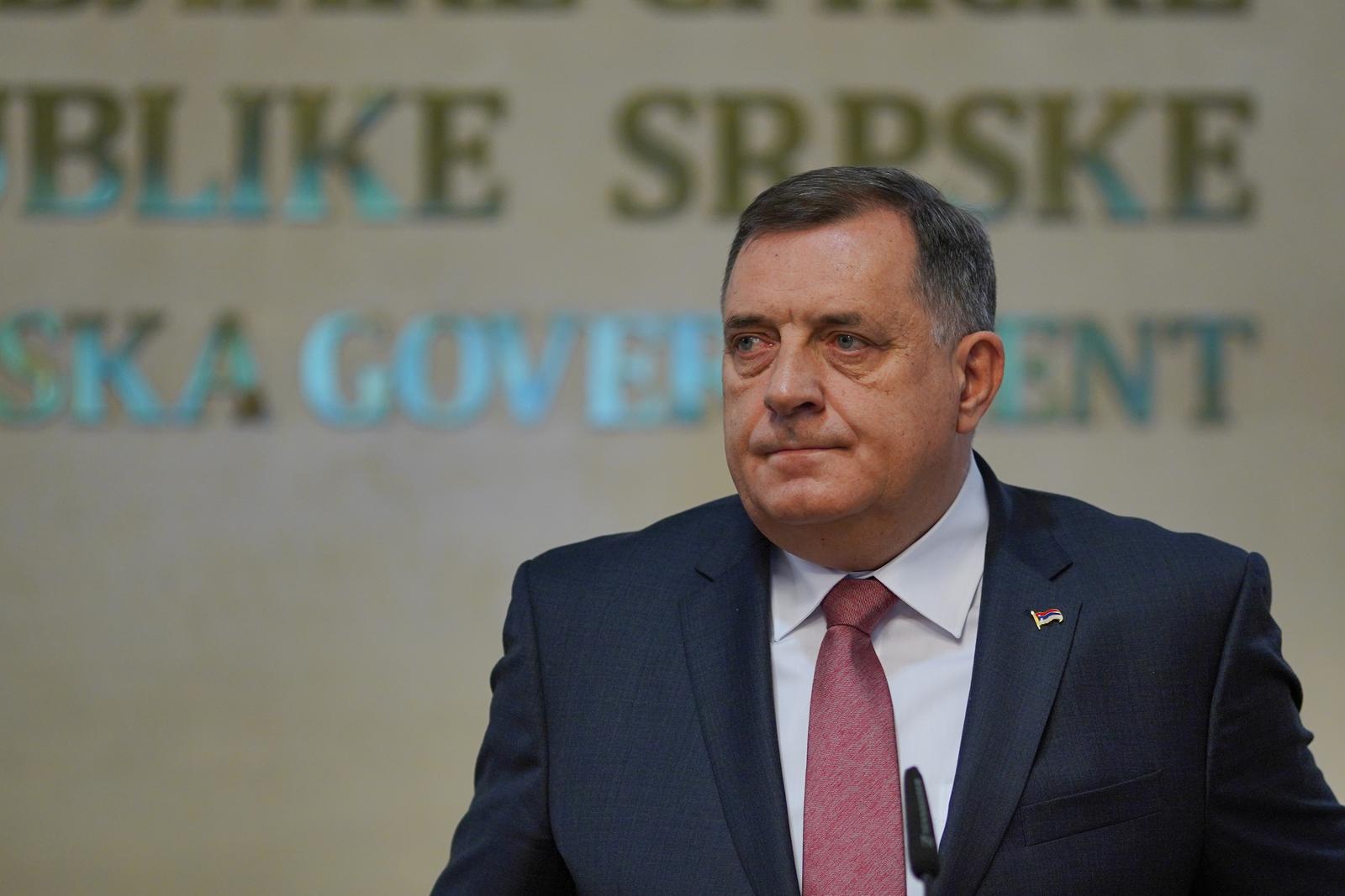 25.10.2021., Banja Luka, Bosna i Hercegovina - Obljetnica 30 godina od osnivanja Narodne skupstine Republike Srpske.  Milorad Dodik, clan Predsjednistva BiH, dao je izjavu medijima nakon sastanka s predsjednik Skupstine Srbije Ivicom Dacicem. Photo: Dejan Rakita/PIXSELL