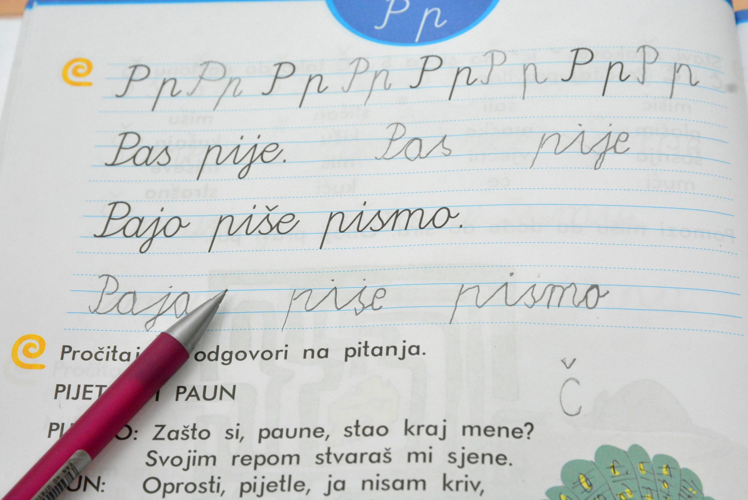 26.02.2015., Bjelovar - Djeca pisu u biljeznicu, jer svim je skolarcima domaca zadaca, ucenje pisanja i ispunjavanje radnih biljeznica svakodnevna obveza. 
Photo: Damir Spehar/PIXSELL