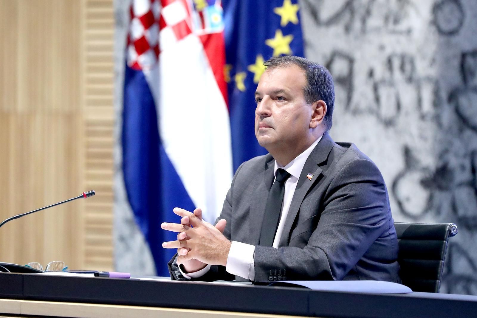 10.09.2021., Zagreb -  Konferencija za medije Stozera civilne zastite RH odrzana je danas u glavnoj dvorani Kongresnog centra Nacionalne i sveucilisne knjiznice. 
Photo: Patrik Macek/PIXSELL