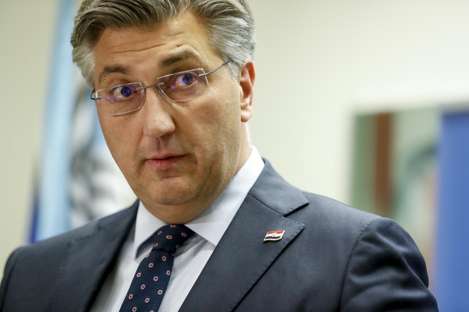 13.10.2021., Zagreb - U sreisnjici HDZ-a premijer Vlade Andrej Plenkovic odrzao je konferencija za novinare vezano za presudu za fimi mediju.
Photo: Slavko Midzor/PIXSELL