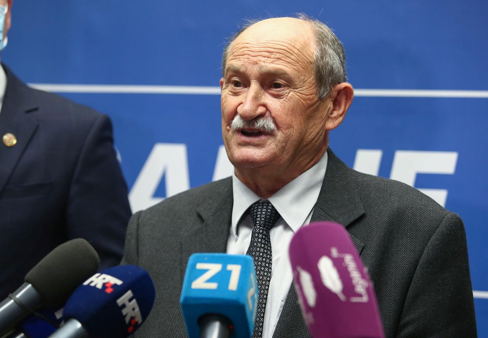 22.04.2021., Zagreb - Potpisivanje Koalicijskog sporazuma za lokalne izbore i izbore za Vijeca gradskih cetvrti i Vijeca mjesnih odbora u Gradu Zagrebu.Veselko Gabricevic.
Photo: Matija Habljak/PIXSELL