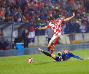 Osijek, 11.10.2021 - Utakmica kvalifikacija za Svjetsko nogometno prvenstvo izmeðu reprezentacija Hrvatske i Slovaèke . foto HINA/ Marko MRKONJIÆ/ ik