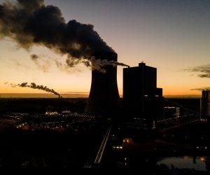epa09562863 An aerial picture taken with a drone shows the coal-fired power plant Datteln 4  in Datteln, Germany, 02 November 2021 (issued 04 November 2021). The production of carbon-based energy is one of the main sources of environmental pollution worldwide and the black coal consuming plant was controversial already before launched in May 2020. Germany, a coal extracting country, is striving to abolish coal and nuclear power and to convert to renewable energies, one of the main topics of the COP26.  EPA/FRIEDEMANN VOGEL