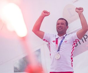 04.08.2021., Split - U jedrilicarskom klubu Mornar organiziran je docek za hrvatskog jedrilicata Toncija Stipanovica koji je na Olimpijskim igrama u Tokiju osvojio srebrnu medalju. Photo: Milan Sabic/PIXSELL