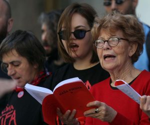 09, May, 2021, Belgrade - A performance of non-governmental organizations Women in Black and the Association of Antifascists of Serbia was held in Knez Mihailova on the occasion of May 9 - Victory Day over fascism. Photo: A.K./ATAImages

09, maj, 2021, Beograd - U Knez Mihailovoj odrzan performans nevladinih organizacija Zene u crnom i Savez antifasista Srbije povodom 9. maja - Dana pobede nad fasizmom. Photo: A.K./ATAImages