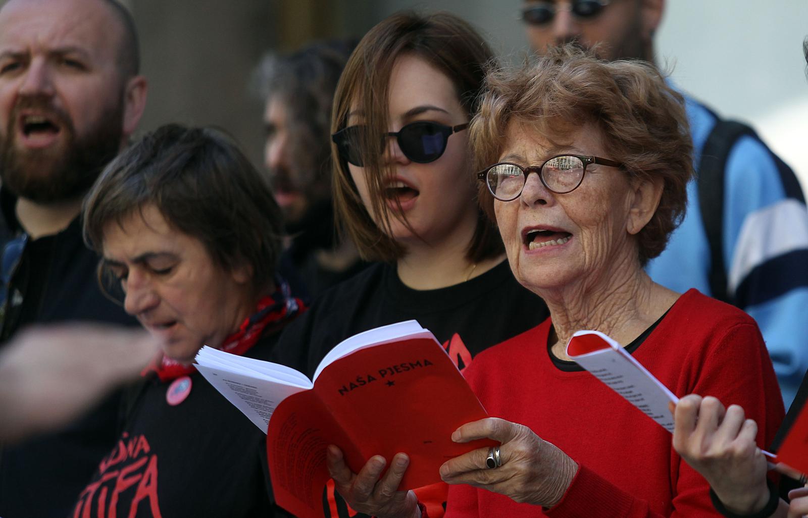 09, May, 2021, Belgrade - A performance of non-governmental organizations Women in Black and the Association of Antifascists of Serbia was held in Knez Mihailova on the occasion of May 9 - Victory Day over fascism. Photo: A.K./ATAImages

09, maj, 2021, Beograd - U Knez Mihailovoj odrzan performans nevladinih organizacija Zene u crnom i Savez antifasista Srbije povodom 9. maja - Dana pobede nad fasizmom. Photo: A.K./ATAImages