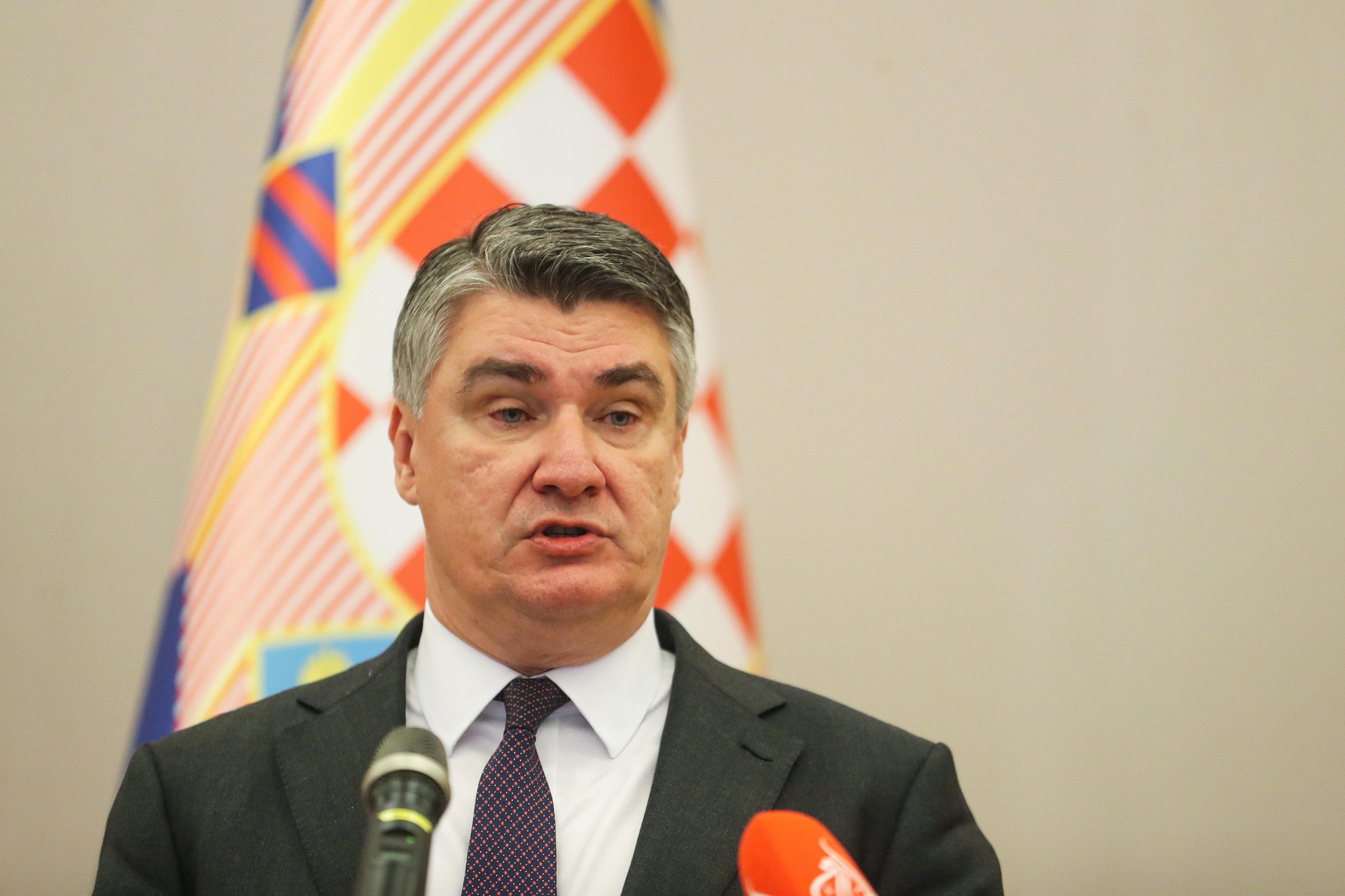 09.11.2021., Zagreb - Konferencija za medije predsjednika RH Zorana Milanovica u Uredu predsjednika nakon odrzane sjednice Vijeca za obranu.
