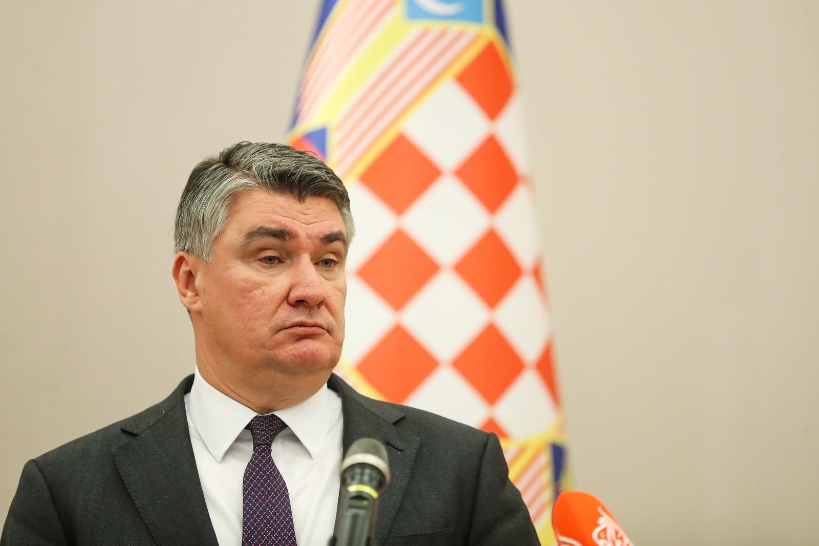 09.11.2021., Zagreb - Konferencija za medije predsjednika RH Zorana Milanovica u Uredu predsjednika nakon odrzane sjednice Vijeca za obranu.