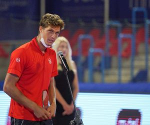 11.09.2021., Banja Luka (BiH) –  U hrvatskom finalu dublova turnira Srpska open, ATP challengera u Banjaluci, Antonio Sancic i Nino Serdarusic pobijedili su bracu Ivana i Mateja Sabanova rezultatom 2:0 u setovima (6:3, 6:3).

Photo: Dejan Rakita/PIXSELL