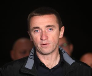 11.11.2021., Karlovac - Ivan Penava, predsjednik Domovinskog pokreta, odrzao je sa suradnicima konferenciju za medije uoci sjednice prosirenog predsjednistva podruznice Domovinskog pokreta Karlovacke zupanije. Photo: Kristina Stedul Fabac/PIXSELL