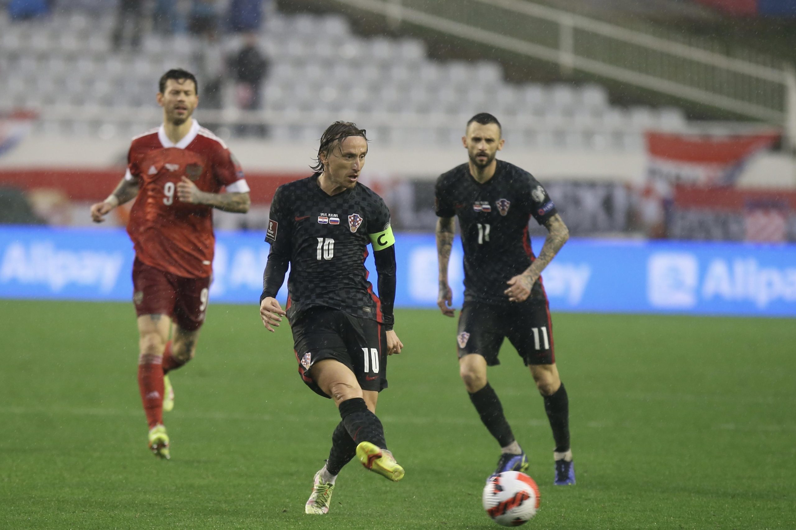 14.11.2021., Split - Stadion Poljud, kvalifikacijska utakmica za odlazak na SP u Qataru izmedju reprezentacije Hrvatske i Rusije.