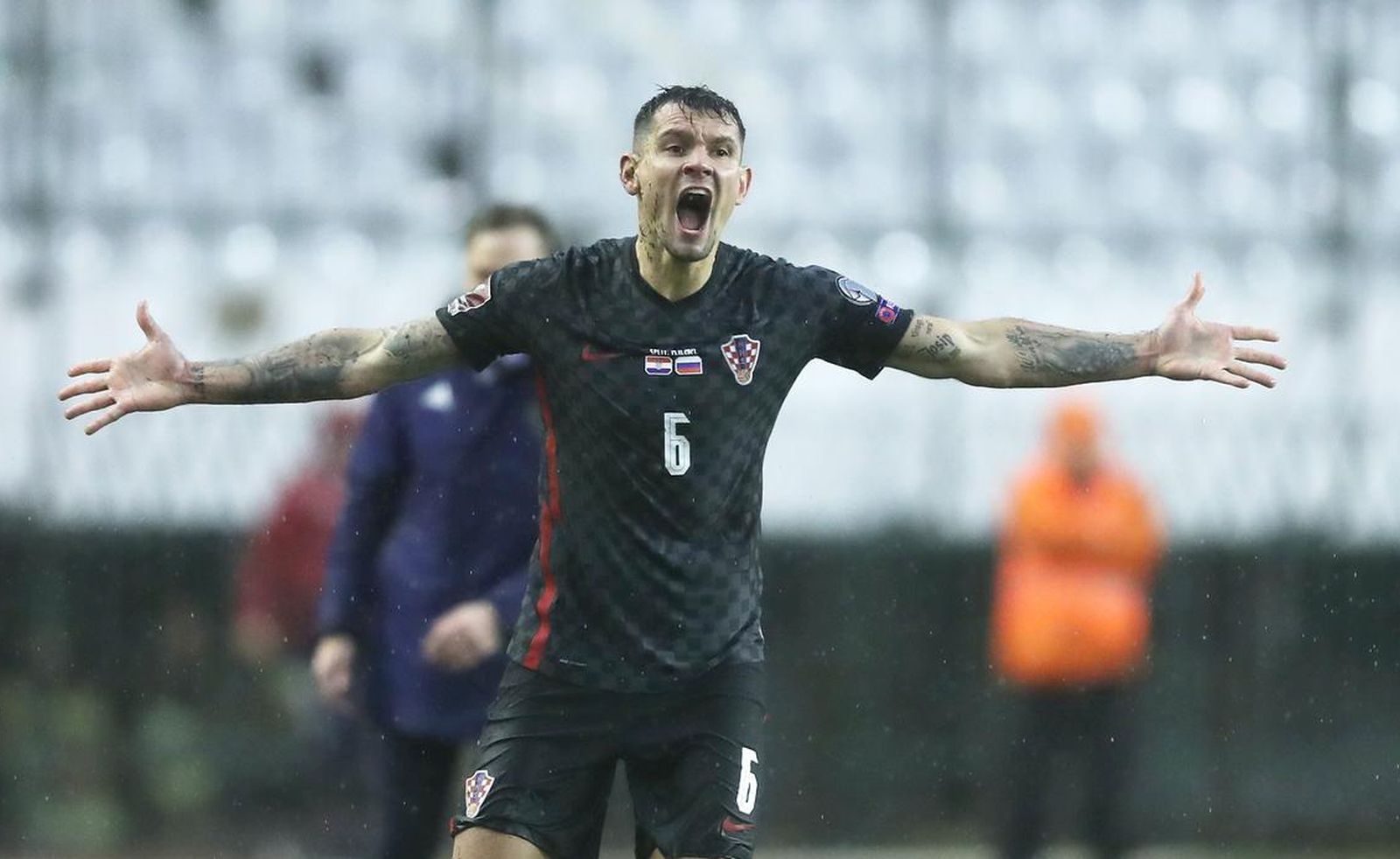 14.11.2021., Split - Stadion Poljud, kvalifikacijska utakmica za odlazak na SP u Qataru izmedju reprezentacije Hrvatske i Rusije. Dejan Lovren.