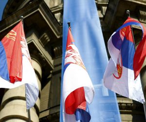 15, September, 2021, Belgrade - The Day of Serbian Unity, Freedom and the National Flag is a new holiday, established last year, and is celebrated on September 15, which is why Belgrade is decorated with Serbian flags flying on the streets, state institutions, business buildings, but also residential buildings. Photo: Milan Maricic/ATAImages/PIXSELL

15, septembar, 2021, Beograd - Dan srpskog jedinstva, slobode i nacionalne zastave novi je praznik, ustanovljen prosle godine, a obelezava se 15. septembra i zato je Beograd okicen srpskim zastavama koje se vijore na ulicama, drzavnim institucijama, poslovnim zgradama, ali  stambenim zgradama. Photo: Milan Maricic/ATAImages/PIXSELL