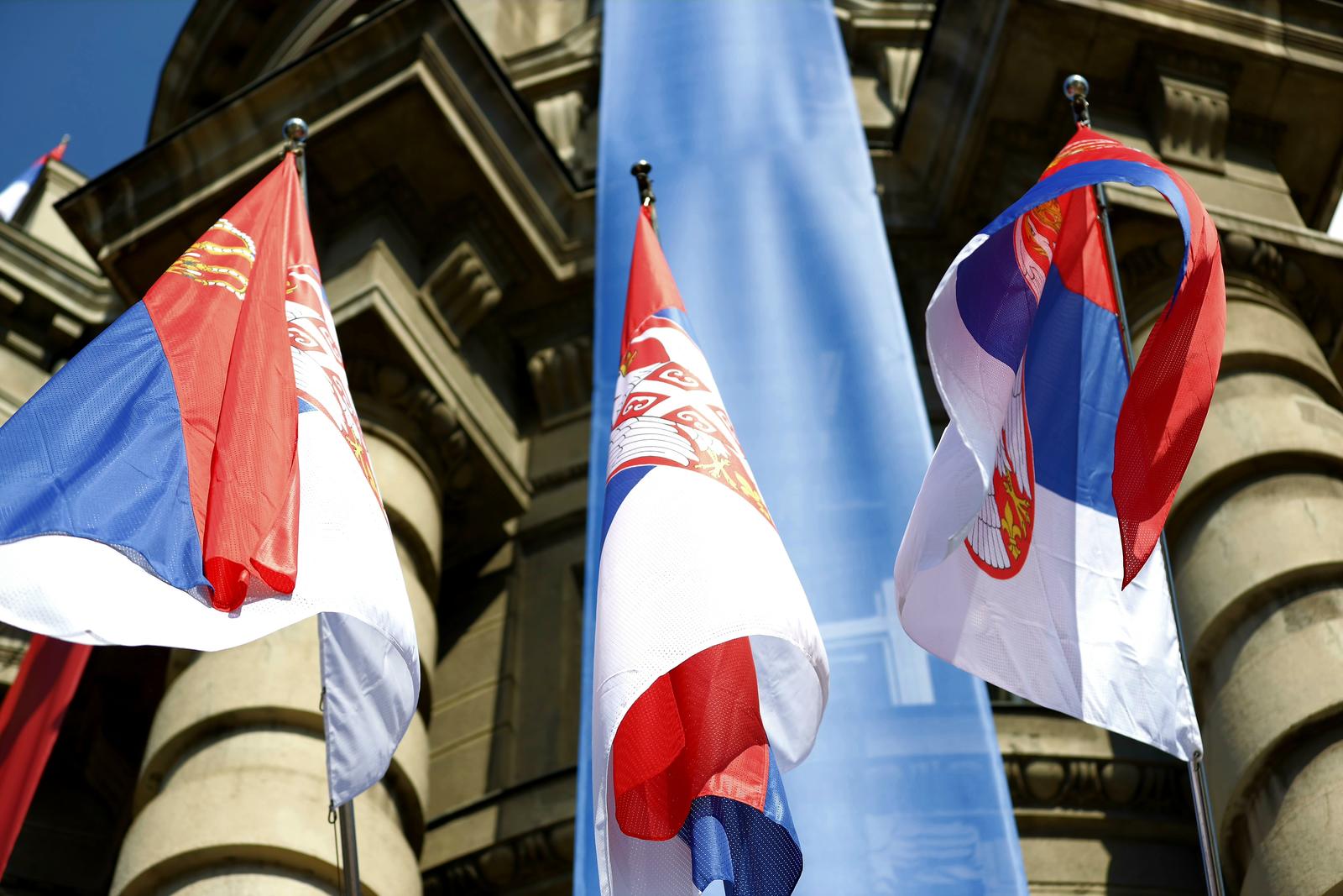 15, September, 2021, Belgrade - The Day of Serbian Unity, Freedom and the National Flag is a new holiday, established last year, and is celebrated on September 15, which is why Belgrade is decorated with Serbian flags flying on the streets, state institutions, business buildings, but also residential buildings. Photo: Milan Maricic/ATAImages/PIXSELL

15, septembar, 2021, Beograd - Dan srpskog jedinstva, slobode i nacionalne zastave novi je praznik, ustanovljen prosle godine, a obelezava se 15. septembra i zato je Beograd okicen srpskim zastavama koje se vijore na ulicama, drzavnim institucijama, poslovnim zgradama, ali  stambenim zgradama. Photo: Milan Maricic/ATAImages/PIXSELL