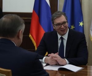 19, November, 2021, Belgrade - The President of the Republic of Serbia, Aleksandar Vucic, met with the Mayor of St. Petersburg, Aleksandar Beglov. Aleksandar Vucic, Alexander Dmitryevich Beglov. Photo: B.P./ATAImages

19, novembar, 2021, Beograd  - Predsednik Republike Srbije Aleksandar Vucic sastao se sa gradonacelnikom Sankt Peterburga Aleksandrom Beglovom. Photo: B.P./ATAImages