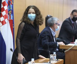 25.03.2021., Zagreb - Sabor je 6. sjednicu nastavio  raspravom o Godisnjem izvjescu o provedbi Strategije i Zakona o odnosima Republike Hrvatske s Hrvatima izvan Republike Hrvatske za 2019. godinu. Na pocetku sjednice prisegnula je Tena Simonovic Einwalter nova pucka pravobraniteljica.
Photo: Patrik Macek/PIXSELL