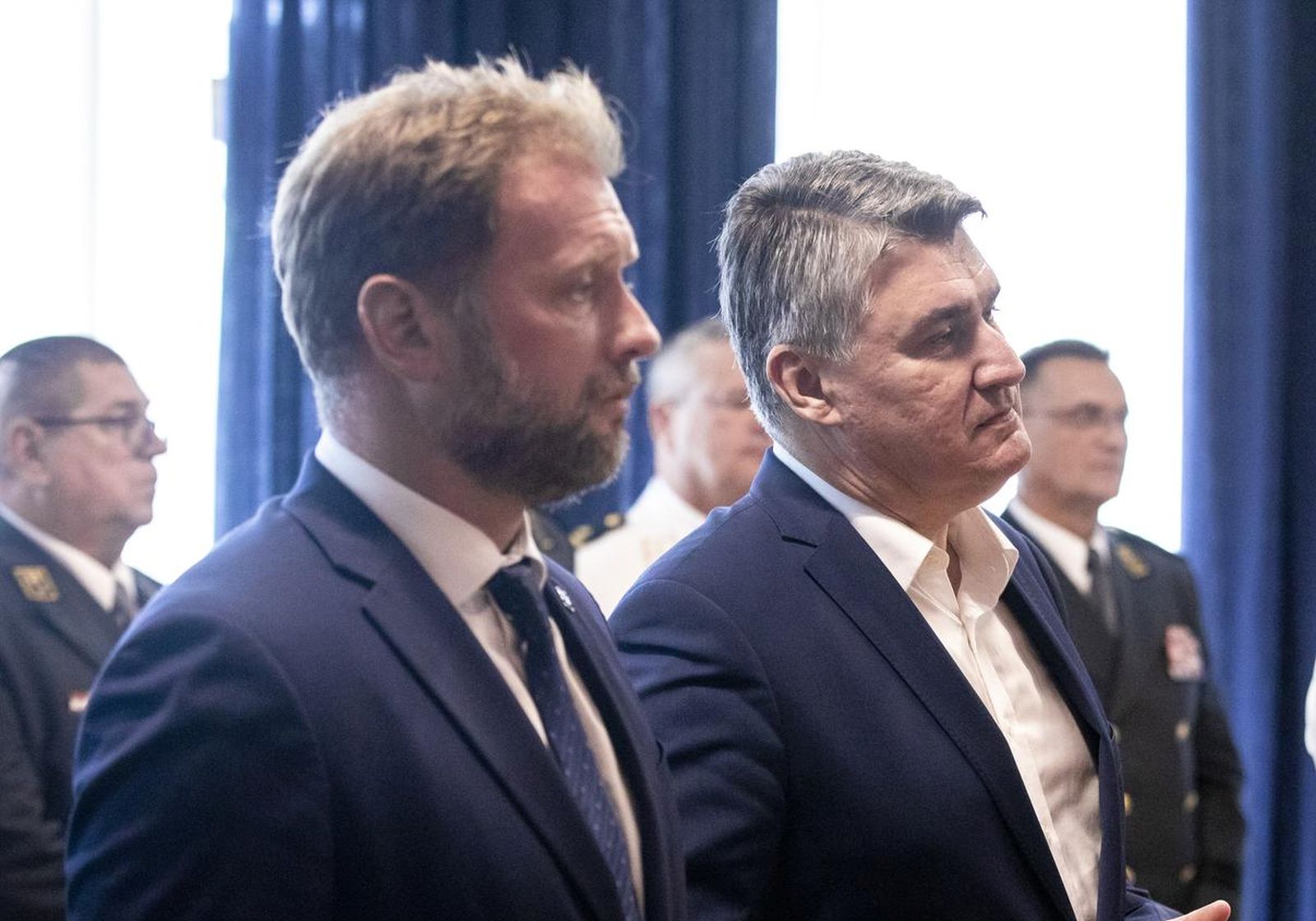 27.09.2021., Split - Predsjednik Republike i vrhovni zapovjednik Oruzanih snaga Zoran Milanovic urucio je Red vojvode Trpimira s vrpcom i zvijezdom ravnatelju Zbora narodne garde general-potpukovniku Jonu A. Jensenu.
Mario Banozic, Zoran Milanovic
Photo: Miroslav Lelas/PIXSELL