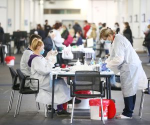 28.10.2021., Zagreb -  Organizirano cijepljenje protiv COVID-a cjepivima Comirnaty (Pfizer), Janssen (Johnson & Johnson) i Moderna na Zagrebackom Velesajmu.
Photo: Matija Habljak/PIXSELL