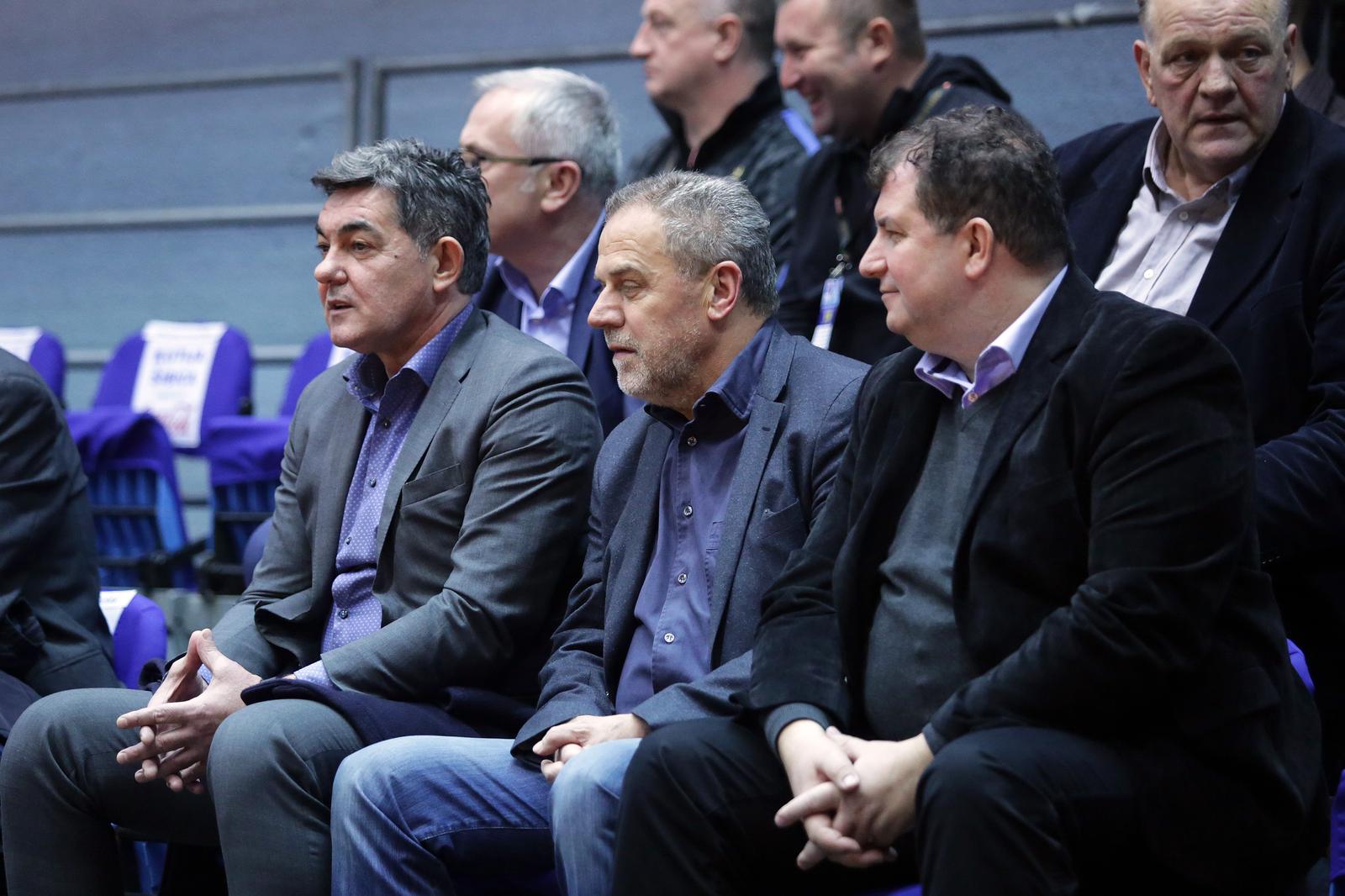 30.12.2016., Zagreb - Dvorana II, Dom sportova, Zagreb - 46. Malonogometni turnir Kutija sibica 2016. Finalna utakmica, zene, ZNK Osijek - HNTV i MNK Futsal Super chicks. Zdenko Antunovic, Milan Bandic, Jakov Kitarovic.  
Photo: Luka Stanzl/PIXSELL