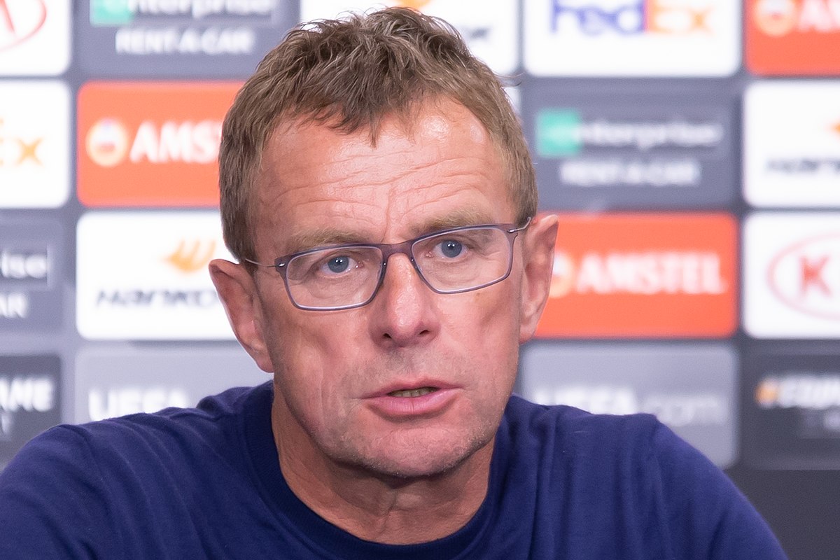 Ralf Rangnick (RB Leipzig, Trainer, head coach) beim Interview, TV; Portrait, Porträt