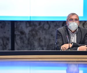 05.11.2021., Zagreb -  U glavnoj dvorani Kongresnog centra Nacionalne i sveucilisne knjiznice odrzana je konferencija za medije Stozera civilne zastite RH.