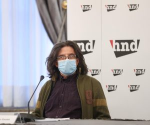 03.02.2021., Zagreb -U  Hrvatskom novinarskom drustvu  (HND) odrzana je konferencija za medije na temu "Optuzbe koje su potresle Hrvatsku radioteleviziju (HRT): Sto se dogadja na javnom servisu?",   "skandalu koji trese HRT" nakon tekstova objavljenih u tjedniku Nacional o seksualnom uznemiravanju i mobbingu u toj kuci. Na konferenciji za novinare govorili su predsjednica Ogranka HND-a na Hrvatskoj televiziji Sanja Mikleusevic Pavic, predsjednica Sindikata novinara Hrvatske Maja Sever te potpredsjednik HND-a Goran Gazdek. Photo: Zeljko Lukunic/PIXSELL