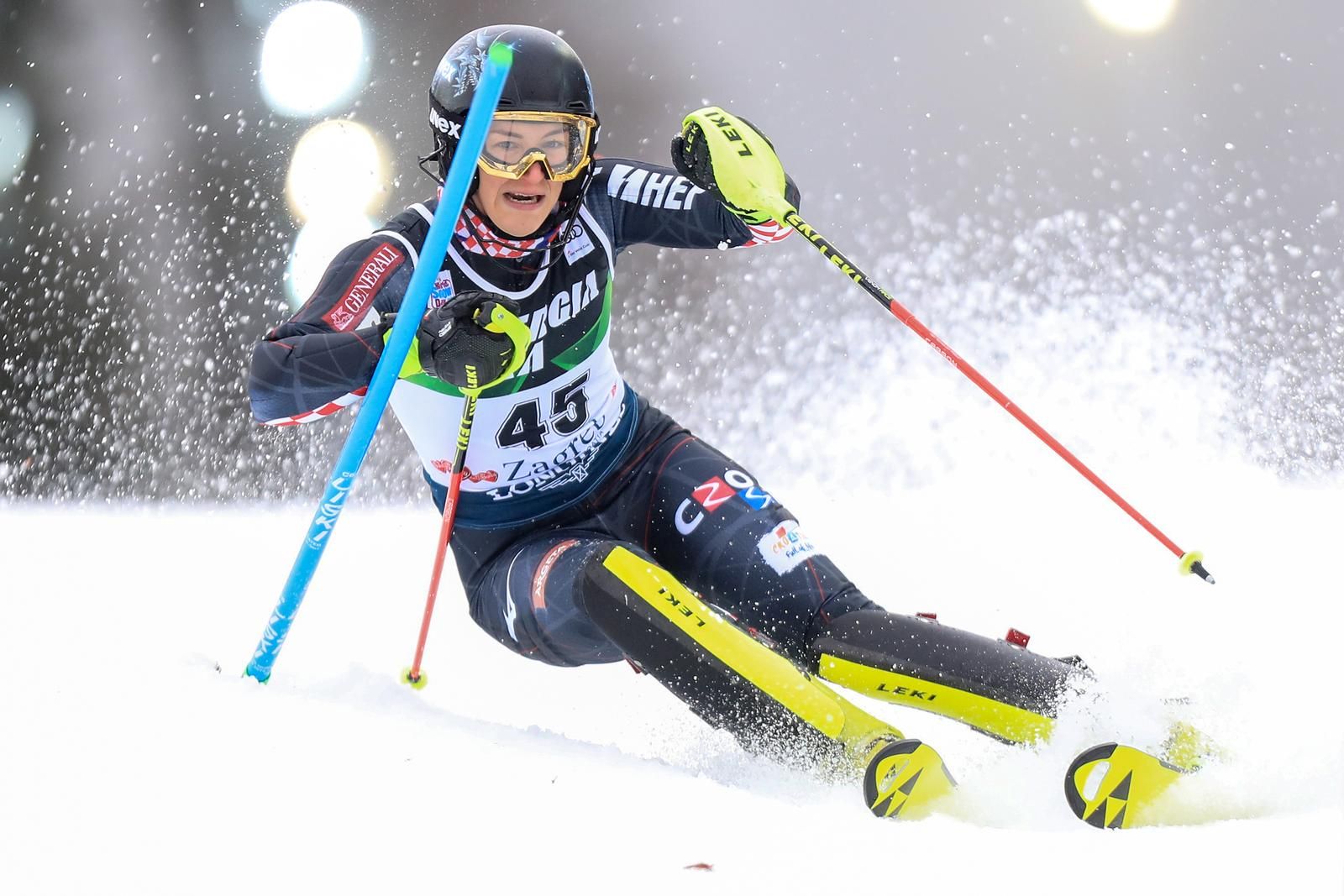 03.01.2021., Zagreb - Prva voznja zenskog slaloma Audi FIS Svjetskog skijaskog kupa Snow Queen Trophy. Leona Popovic, Hrvatska.
Photo: Slavko Midzor/PIXSELL