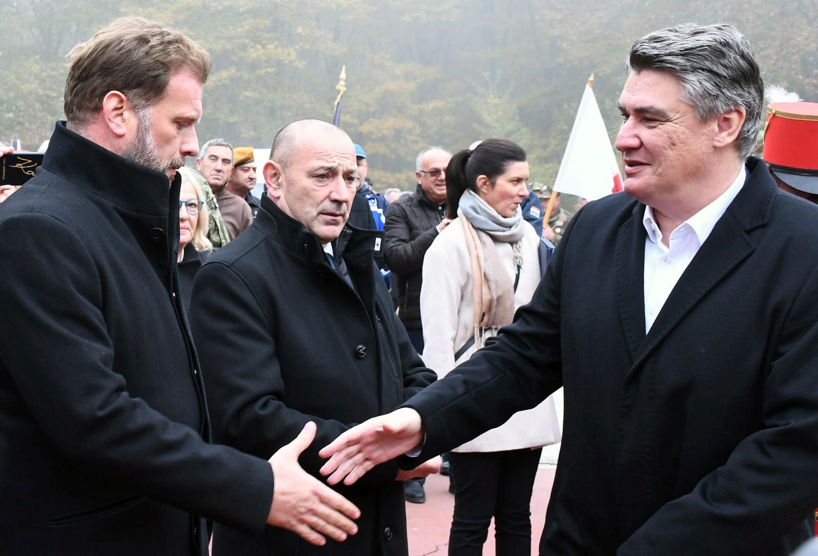 29.10.2021.,Novska - Predsjednik Zoran Milanovic kod spomen obiljezja Trokut sudjelovao je u obilljezavanju pocetka akcija za oslabadjanje Zapadne Slavonije.