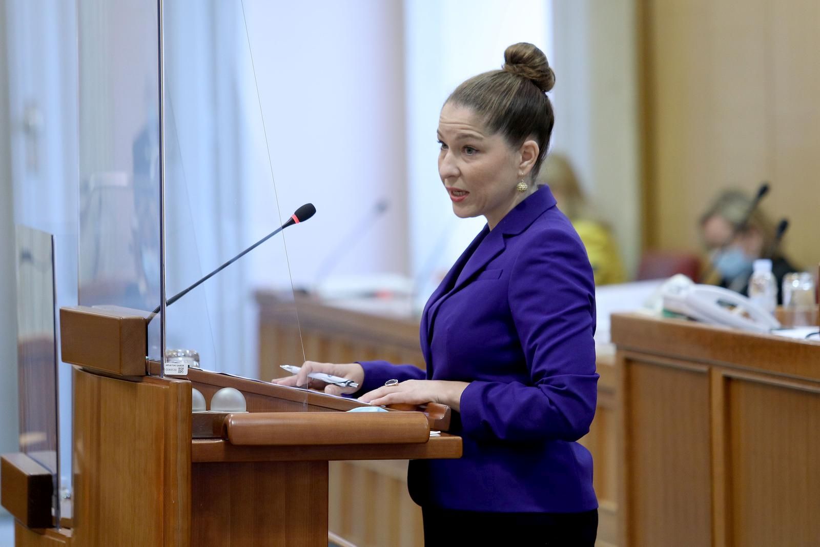 20.05.2021., Zagreb - Sabor je 7. sjednicu nastavio raspravom o Izvjescu pucke pravobraniteljice. Pucka pravobraniteljica Tena Simonovic Einwalter Photo: Patrik Macek/PIXSELL